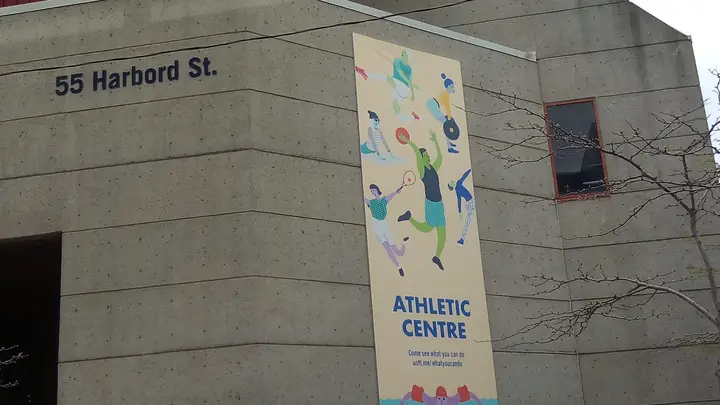 Building exterior at University of Toronto Athletic Centre Pools