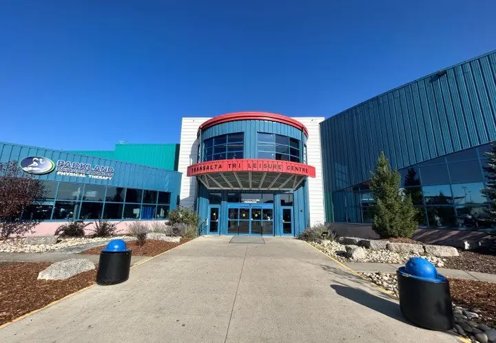 Building exterior at TransAlta Tri Leisure Centre (Century 21 Aquatic Complex)