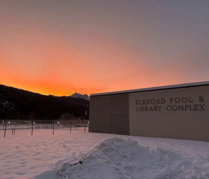 Building exterior at Elkford Aquatic Centre